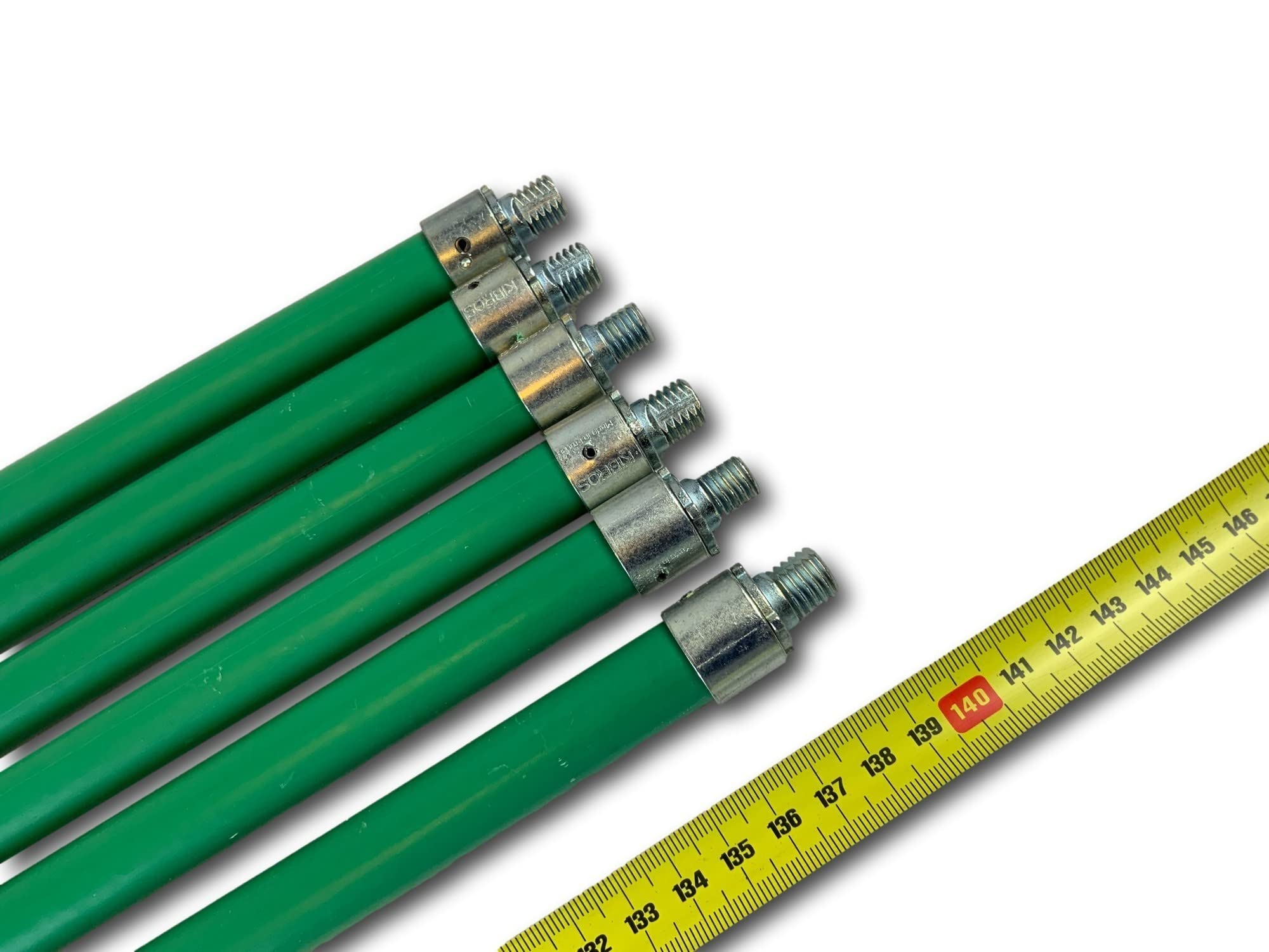 Lote de 6 varillas de deshollinado Kiblok PPN verdes | Ø 18 mm | Extensión para kits de deshollinado | Longitud 1,4 m | Punta roscada autoblocante M12x175 mm | Kibros 4CK15x6