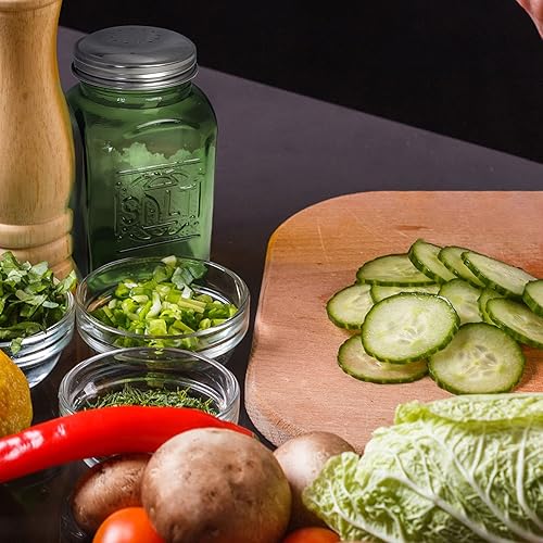 Miniatura 9 de Salero y pimentero vintage (verde, mediano)