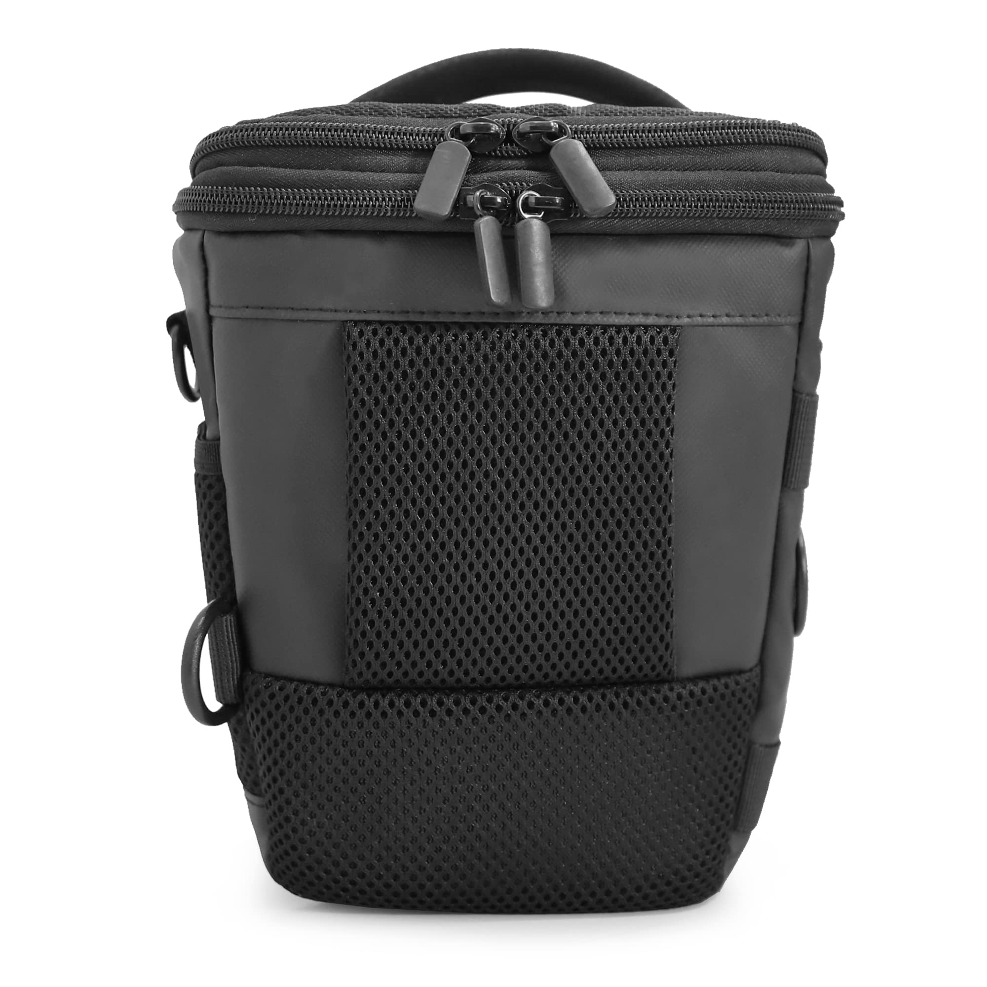 Baxxtar PRO NOVO SLR Borsa fotocamera Colt Nera – cinghia a spalla e cintura in vita – per Canon EOS RP R7 R8 R10 R50 250D 2000D 4000D, Nikon Z50 D5600, Sony Alpha 7 – antipioggia inclusa