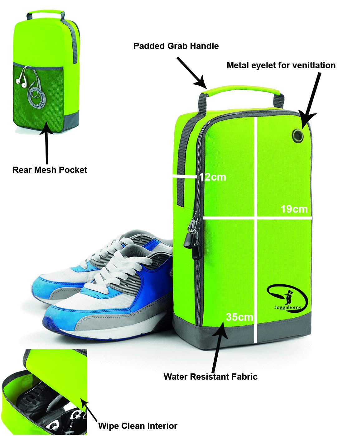 Bolsa para zapatos deportivos resistente al agua, costuras fuertes, interior fácil de limpiar, para adultos y niños (gris)