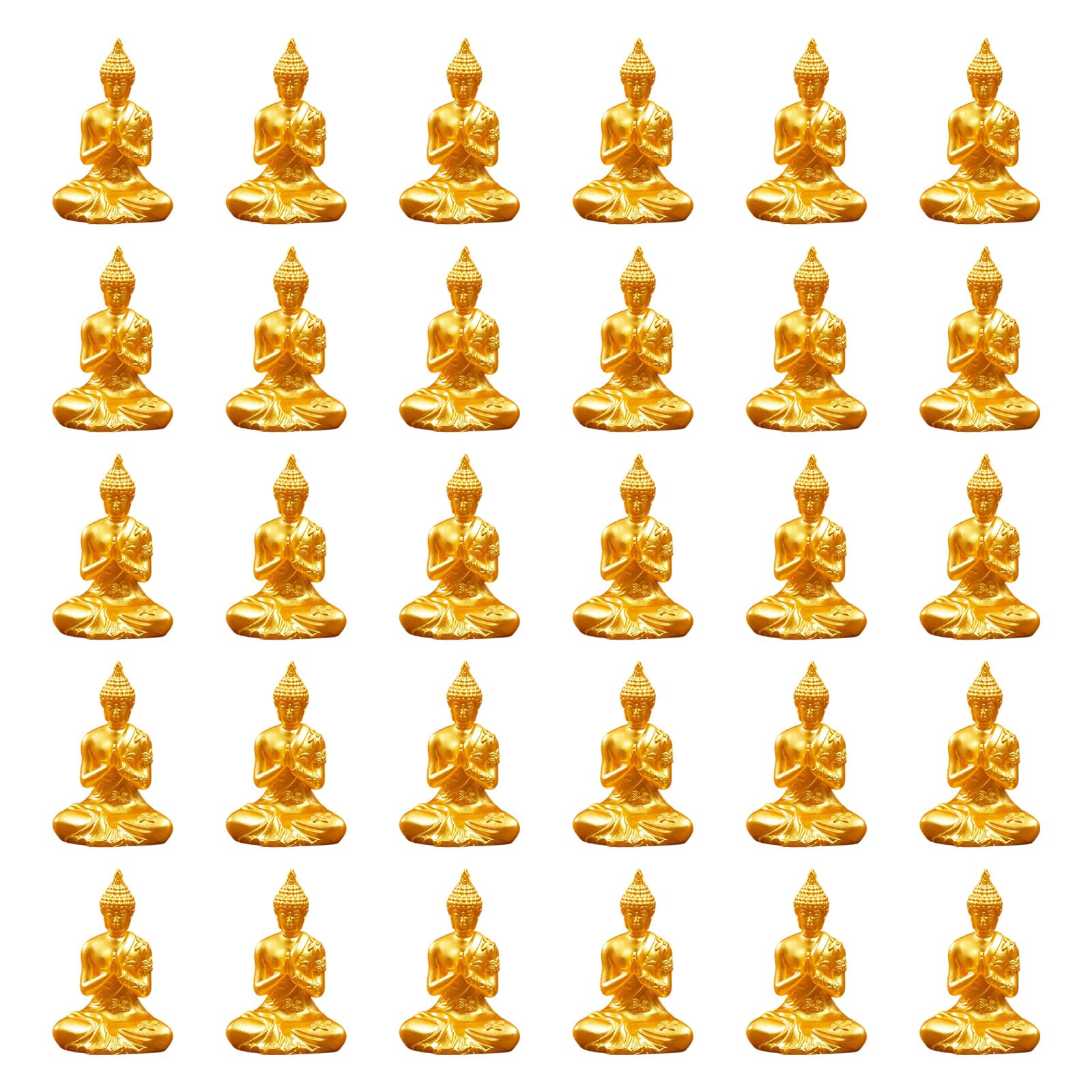 Msioytog Sakyamuni Figurines Decors Resin Buddhas Sculptures Minis Gold Buddhas Statues Bulk, Ornament for Diys Dollhouses Decors Miniature Sculptures