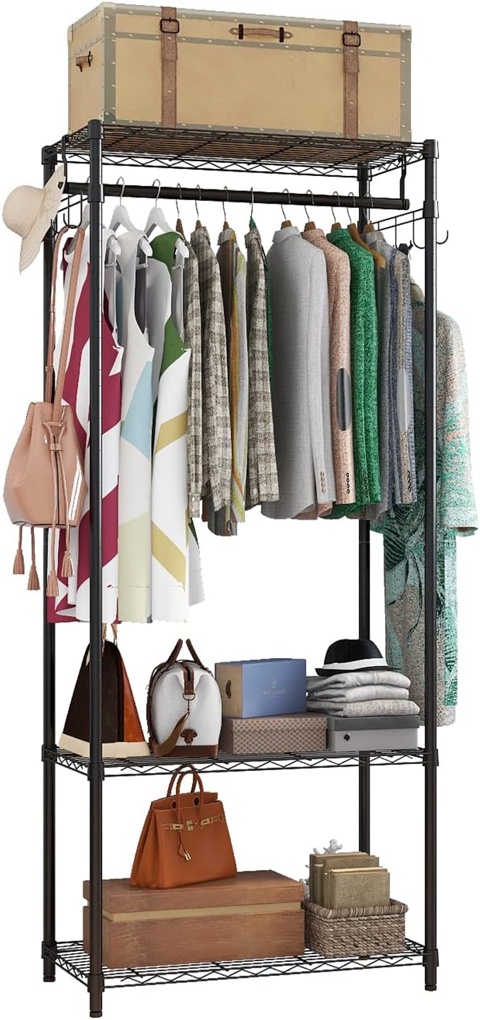 Amazon.com: Xiofio 3 Tiers Heavy Duty Garment Rack , Metal Clothing ...