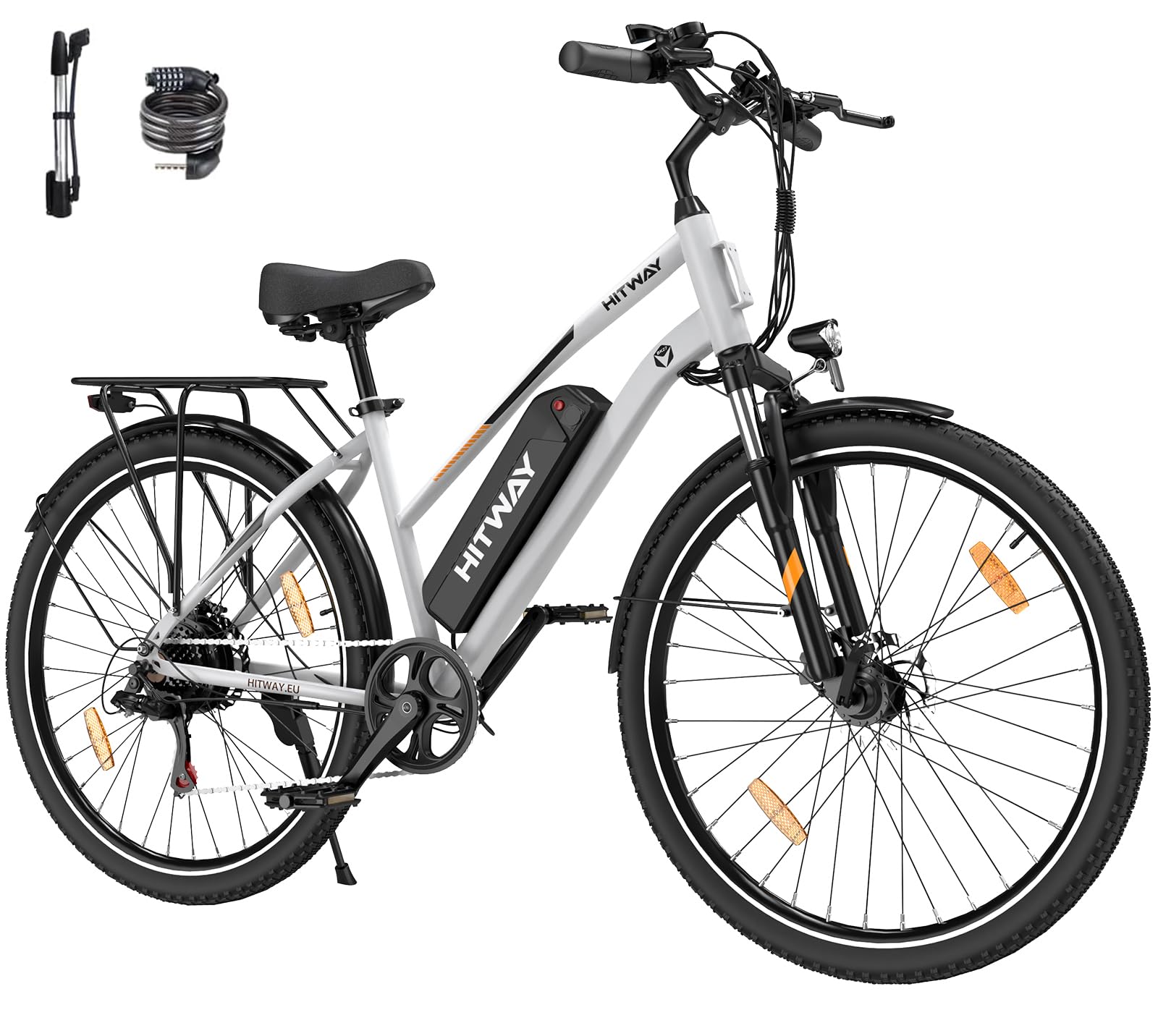 HITWAY E Bike 28 Zoll, Elektrofahrrad Pedelec für Damen und Herren, E- Fahrrad mit 36V 12Ah/13Ah Wechselakku, 250W Motor, 7 Gang Schaltung,StVZO Citybike Electric Bike Ebike Reichweite bis zu 35-90km Sport