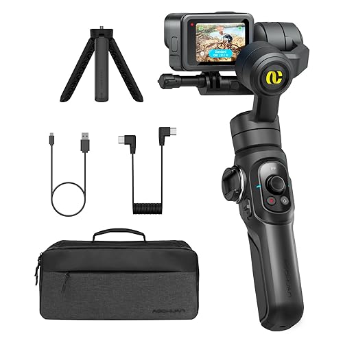 AOCHUAN Gimbal Stabilizer for Go Pro, Handheld Gimbal with 360Β° Rotation for Video Recording, 3-Axis Gimbal Stabilizer Compatible with Gopro Hero 12/11, Osmo Action, Insta360 ONE R,Sony RX0-Smart G1
