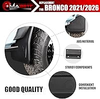 Vista 5 de Mabett Guardabarros para accesorios Ford Bronco 2021 2022 2023 2024 2025 4 puertas, sin perforación requerida, solo parte delantera, 2 piezas