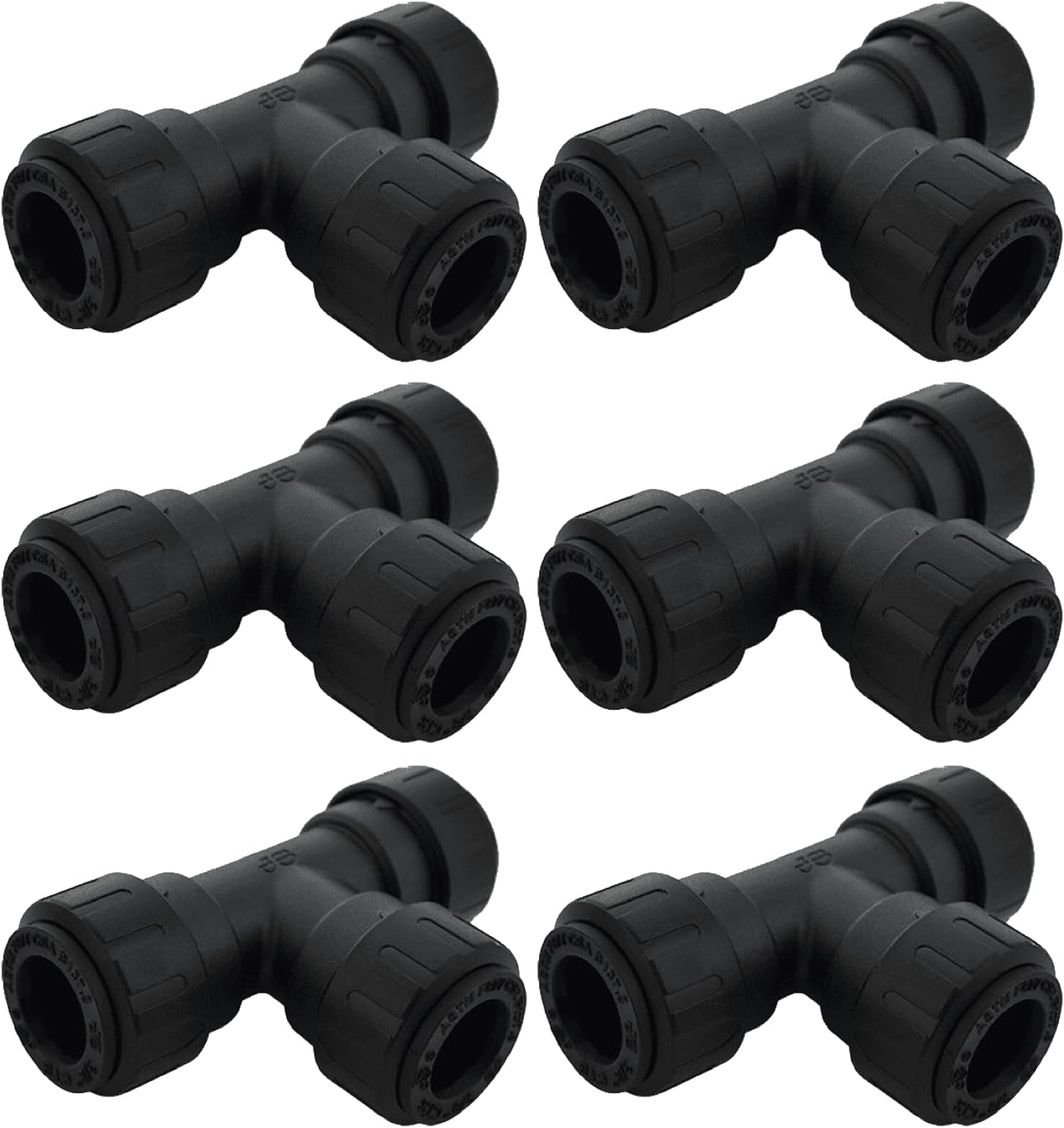 SharkBite 3/8 Inch ProLock Tee, Push to Connect Plastic Plumbing Fitting, PEX, PE-RT, Copper Pipe, CPVC, PL0813J6