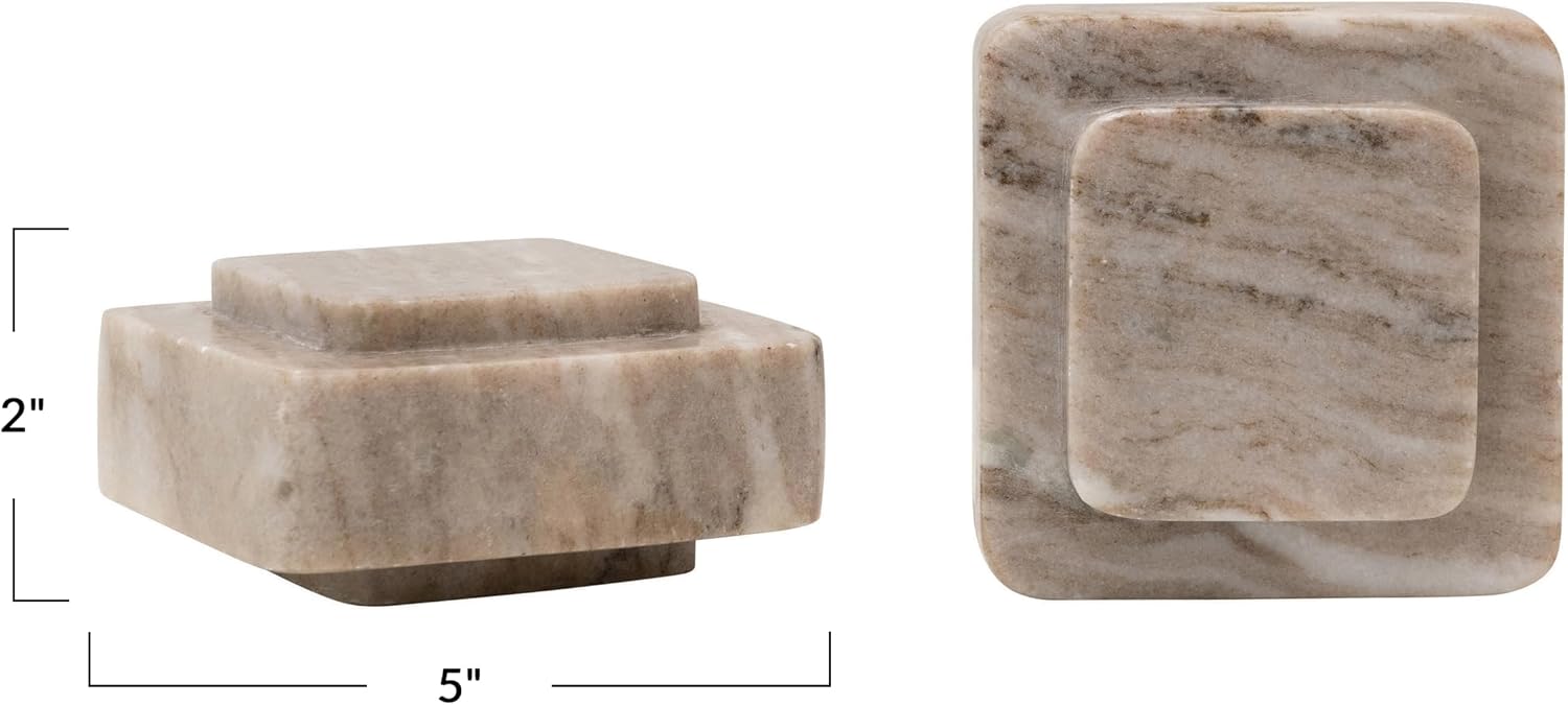 Bloomingville Heavy Duty Marble Bookends, Beige, Set of 2