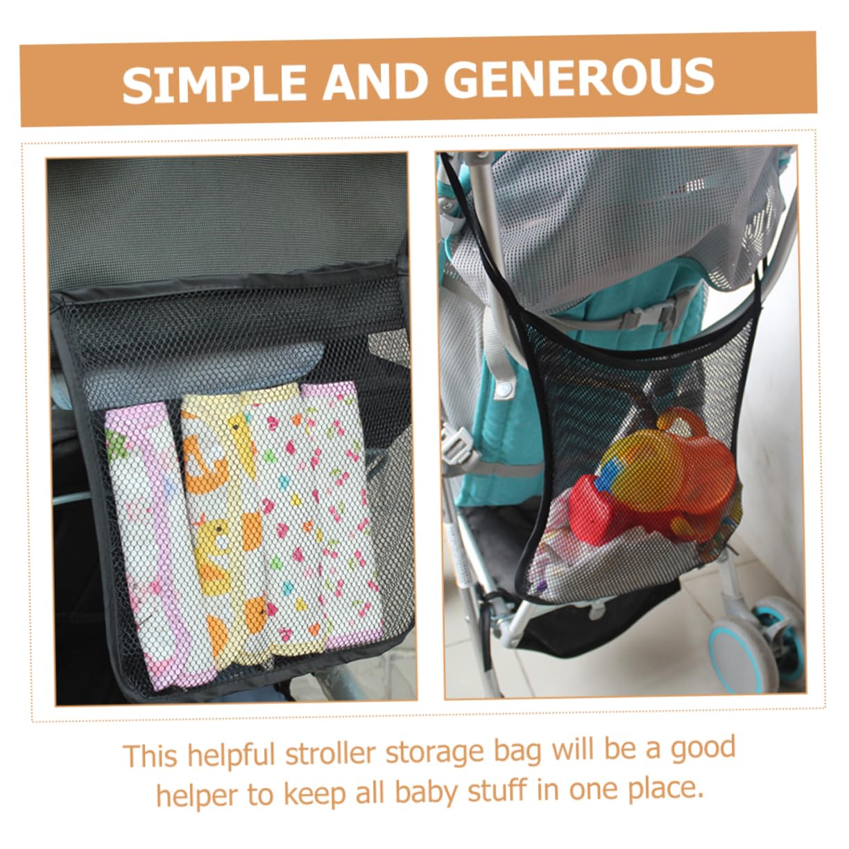 SUPVOX Tub Toy Holder Bath Cart for Baby Stroller Organizer Mesh Shower Caddy Organizer