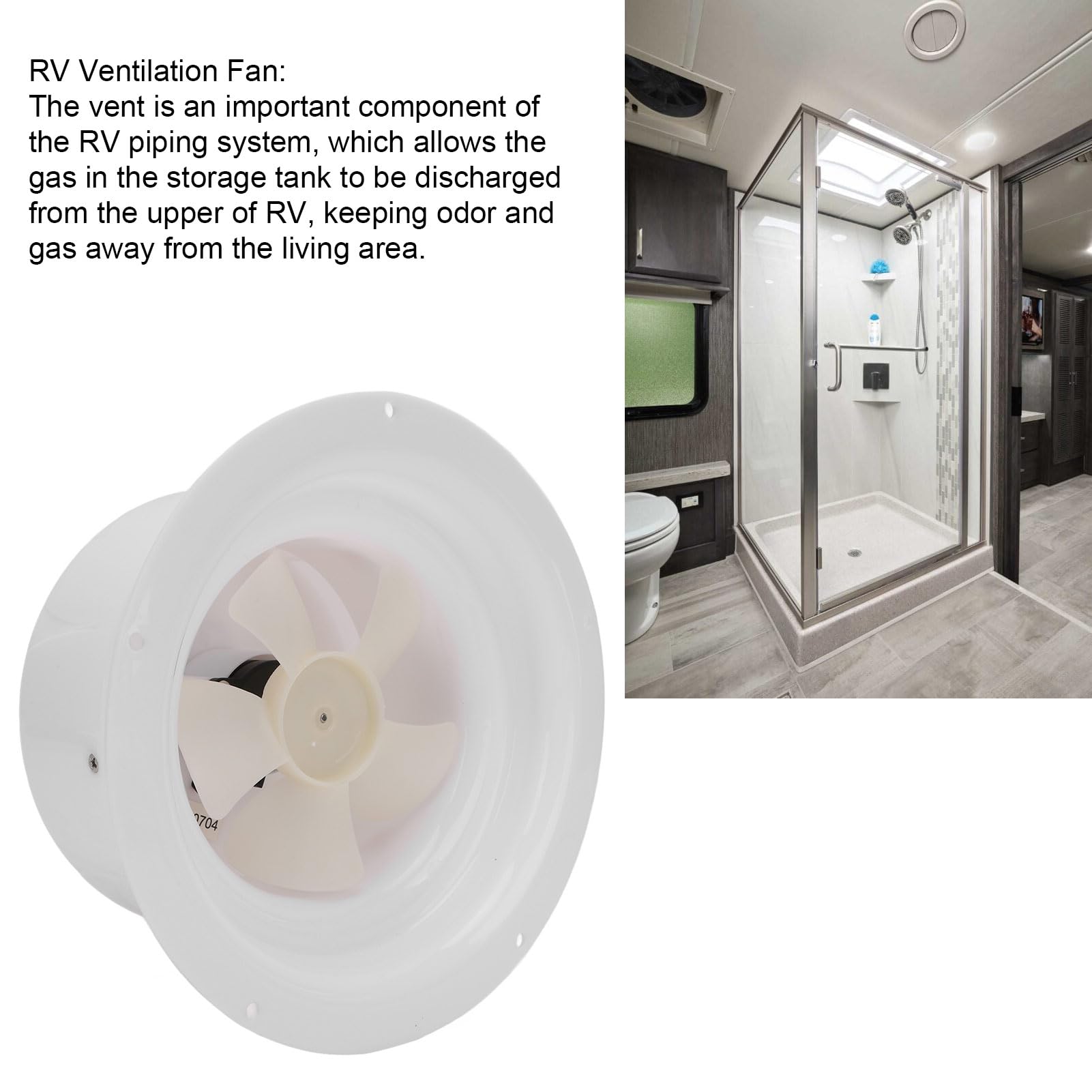 Ventilador de ventilación con energía solar ABS Equipo de ventilación de techo Extractor de aire de techo Accesorios de circulación de refrigeración para autocaravana RV Barco