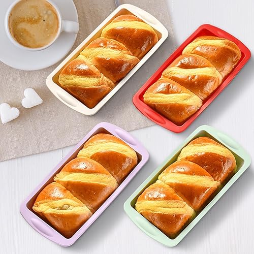 Miniatura 2 de Paquete de 4 mini moldes de silicona para pan, moldes antiadherentes para hornear panes y pasteles para brownies, pan de plátano, fabricación de