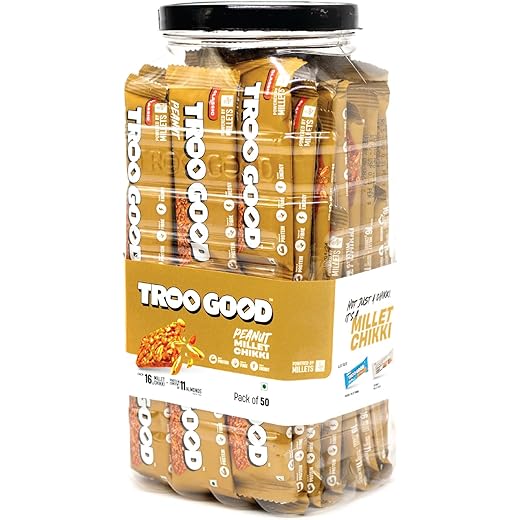TROOGOOD Peanut Chikki Jar - Jaggery Delight 800g 16g