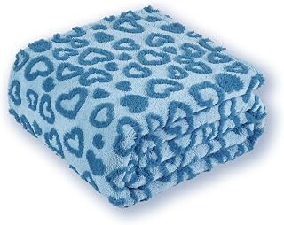Blue Heart Blanket for Living Room - Cozy Blanket for Women, Small Blanket 50x60 Inches