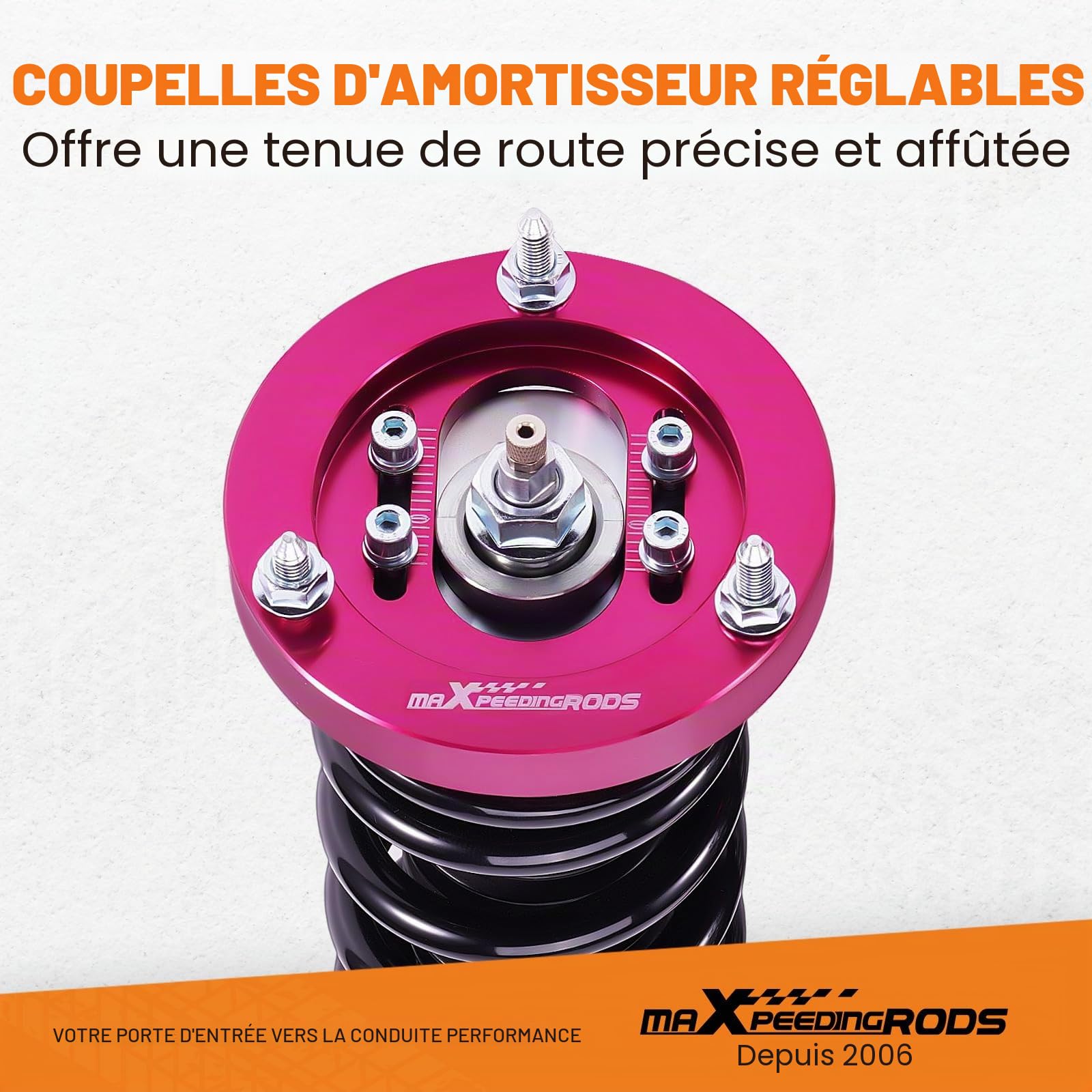 maXpeedingrods Réglable Amortisseurs Combinés Filetés pour BMW SÉRIE 3 E46 Coilover Suspension