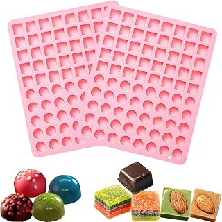 2Pack Hard Candy Molds, Round Shaped Silicone Molds Square Mold, Pink