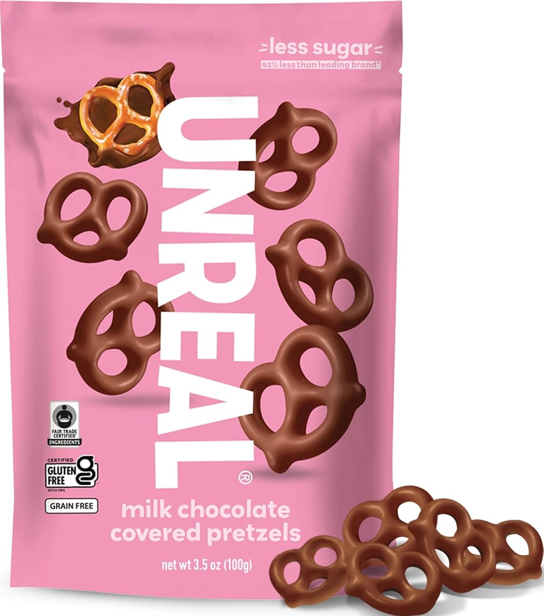 UNREAL Milk Chocolate Covered Pretzels, 3.5 OZ