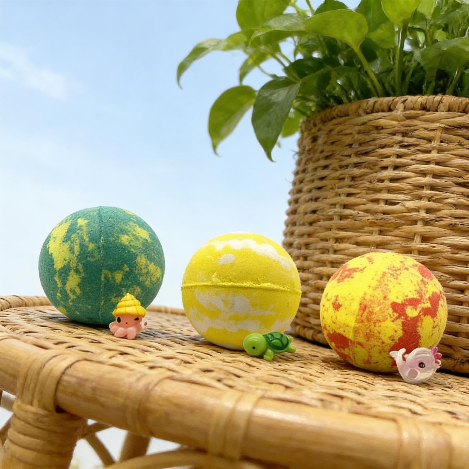 Bombe da bagno frizzanti per bambini 6 Pezzi di Bolle Colorate Profumate | Palline da Vasca per Bambini con Giocattoli Luminosi al Buio per Vasca Casa Festa Vacanze Spa Centro Infanzia Hotel