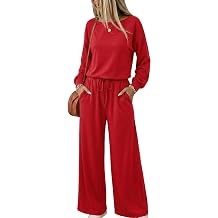 GAMISS Womens Long Sleeve Jumpsuits Casual Boat Neck Wide Leg Rompers | Elastic Waist, Drawstring, Long Pants Overalls with Pockets, Dressy Casual, Fall Outfits, Vacation Clothing, Loungewear