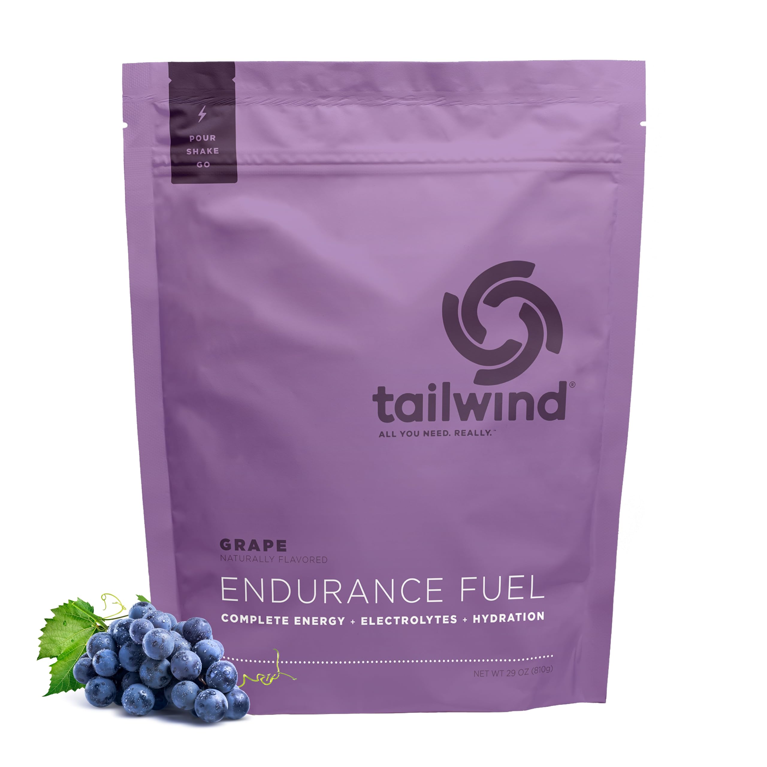 Endurance Fuel, Carbohydrate & Electrolyte Sports Drink Mix Powder, Gluten-Free, Vegan, Grape, 30 Servings