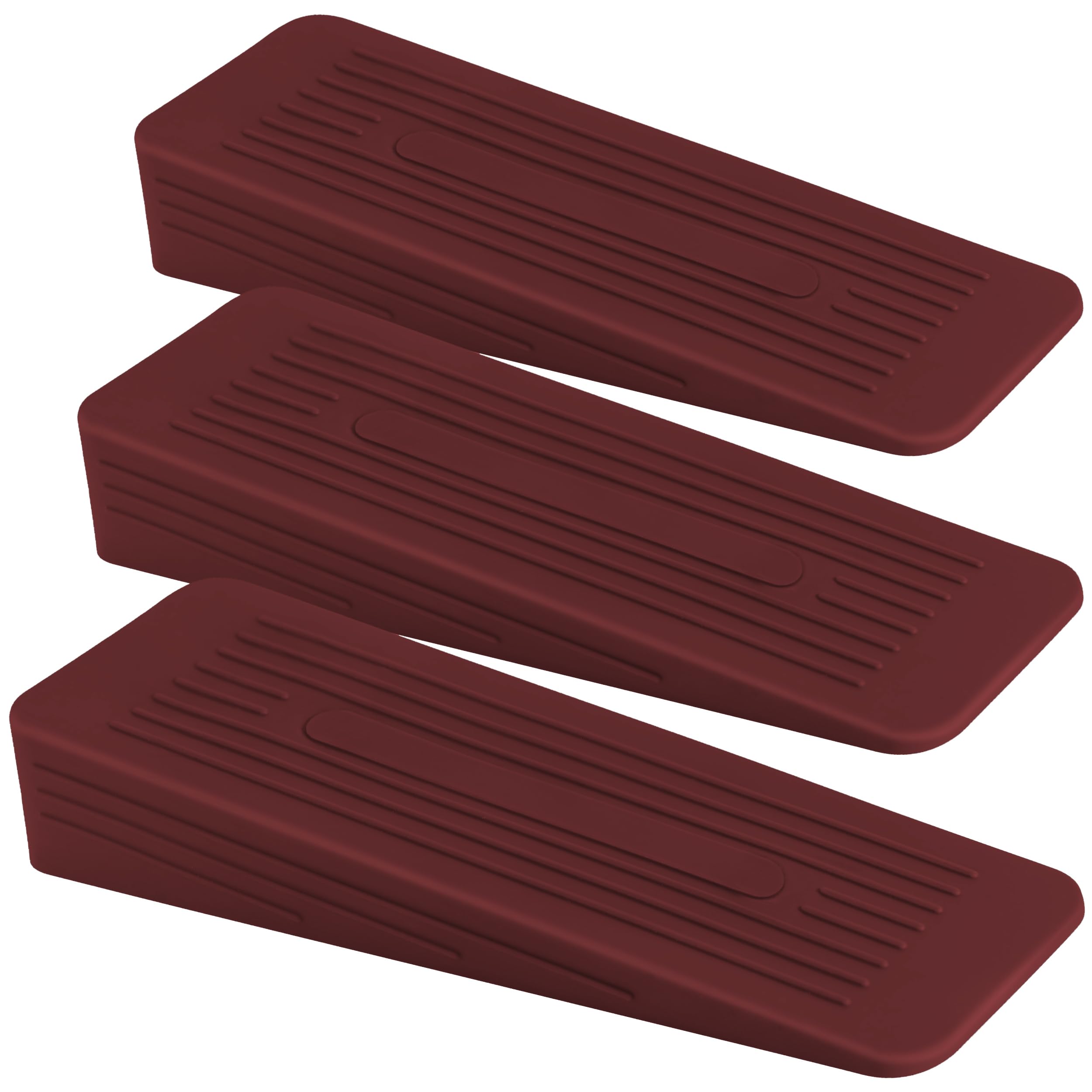 Affixers Brown (Pack Of 3) Door Stop | Door Stoppers For Floor Anti-Skid, Durable, And Heavy Duty Rubber Door Stops | Ideal For All Types Of Surfaces | Door Wedges Indoors (Brown, Pack Of 3)