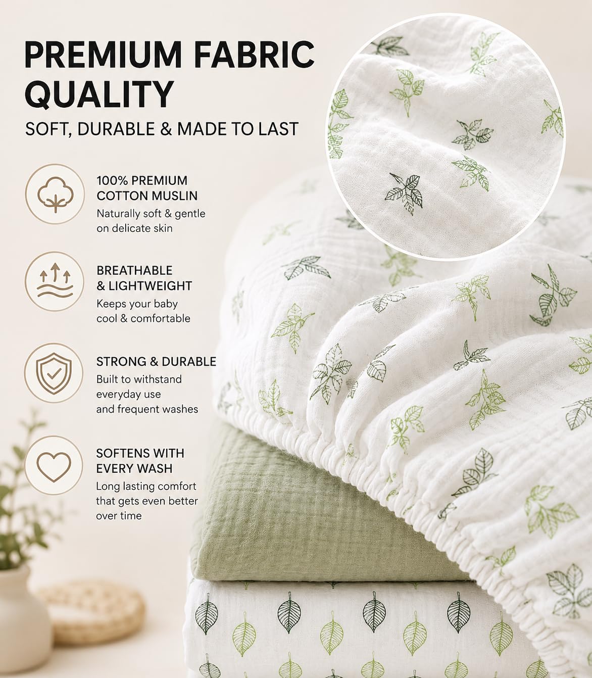 Juego de sábanas de muselina para bebé para niños y niñas, paquete de 3 unidades, funda de cama ajustable universal de algodón orgánico para colchón ovalado, reloj de arena y rectangular, sábanas