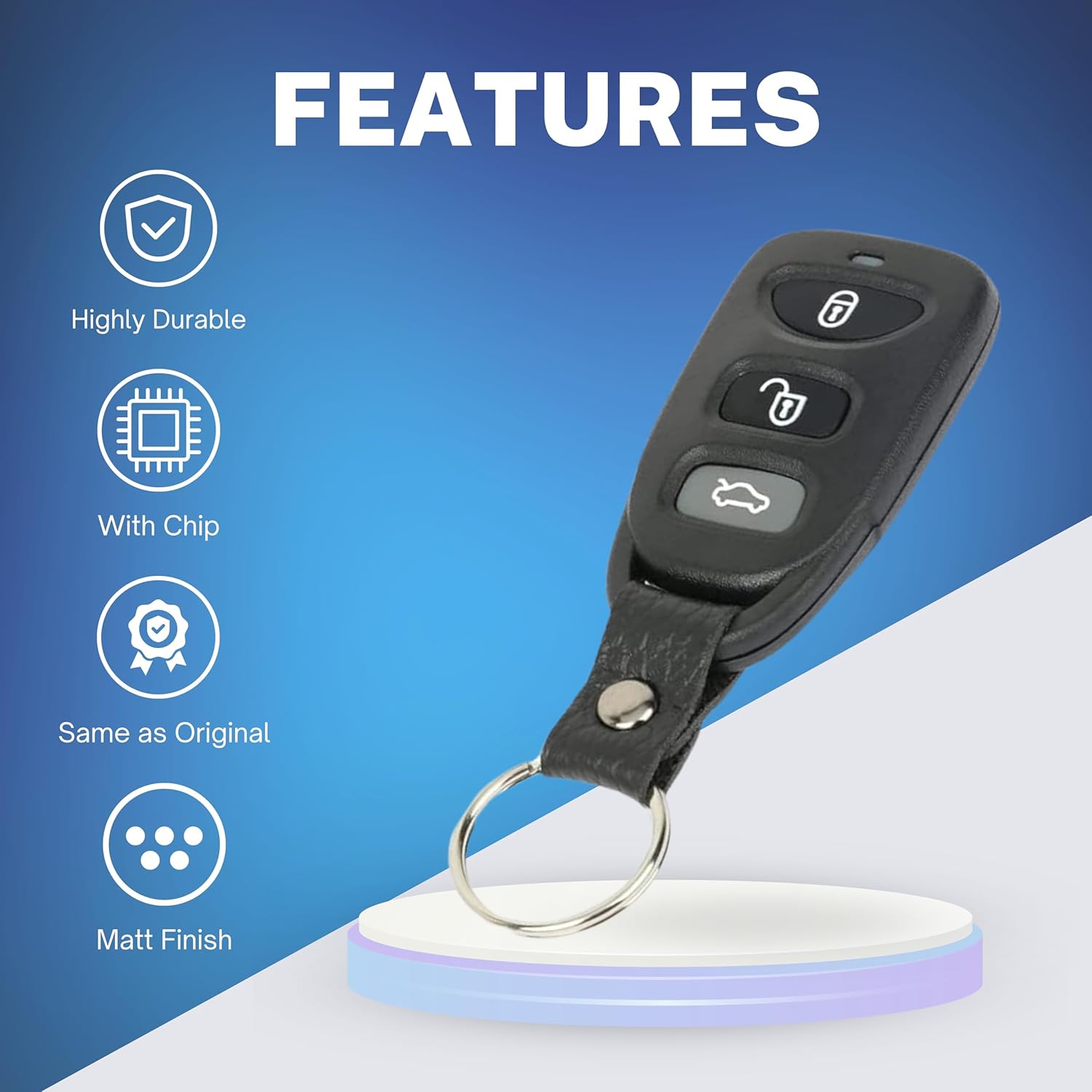 Keyless Entry Remote Kit 4 Button Compatible with Hyundai Elantra 2007-2016. Sonata 2006-2014 (FCCID:OSLOKA-360T)