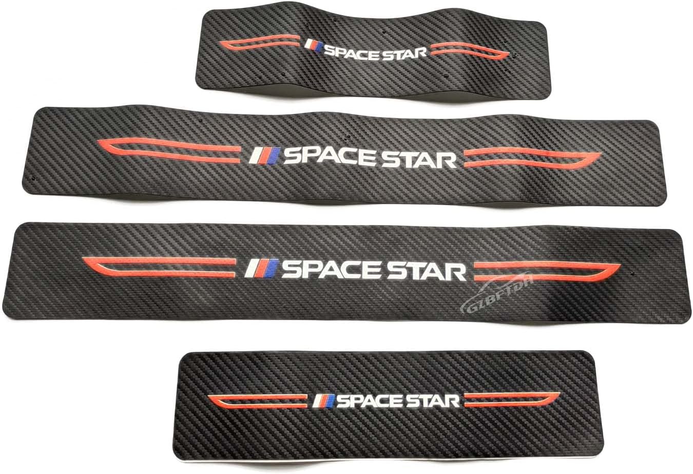 GZBFTDH Auto Door Sill Scuff Protector Trim, for Mitsubishi Space Star Accessories Car Parts, Leather Door Entry Guard Plate