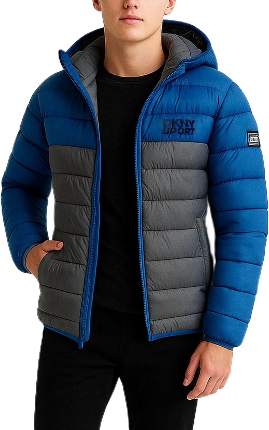 DKNY Boys Puffer Jacket - Midweight Insulated Wind Water Resistant Hooded Puffer Winter Coat - Quilted Winter Jacket for Boys