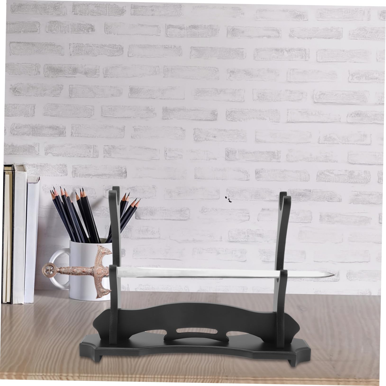 Cabilock Soporte de Espada de Madera Estable y Duradero Exhibidor de Mesa para Espada y Accesorios Soporte Portátil para Decoración Medieval y Exhibición el Hogar