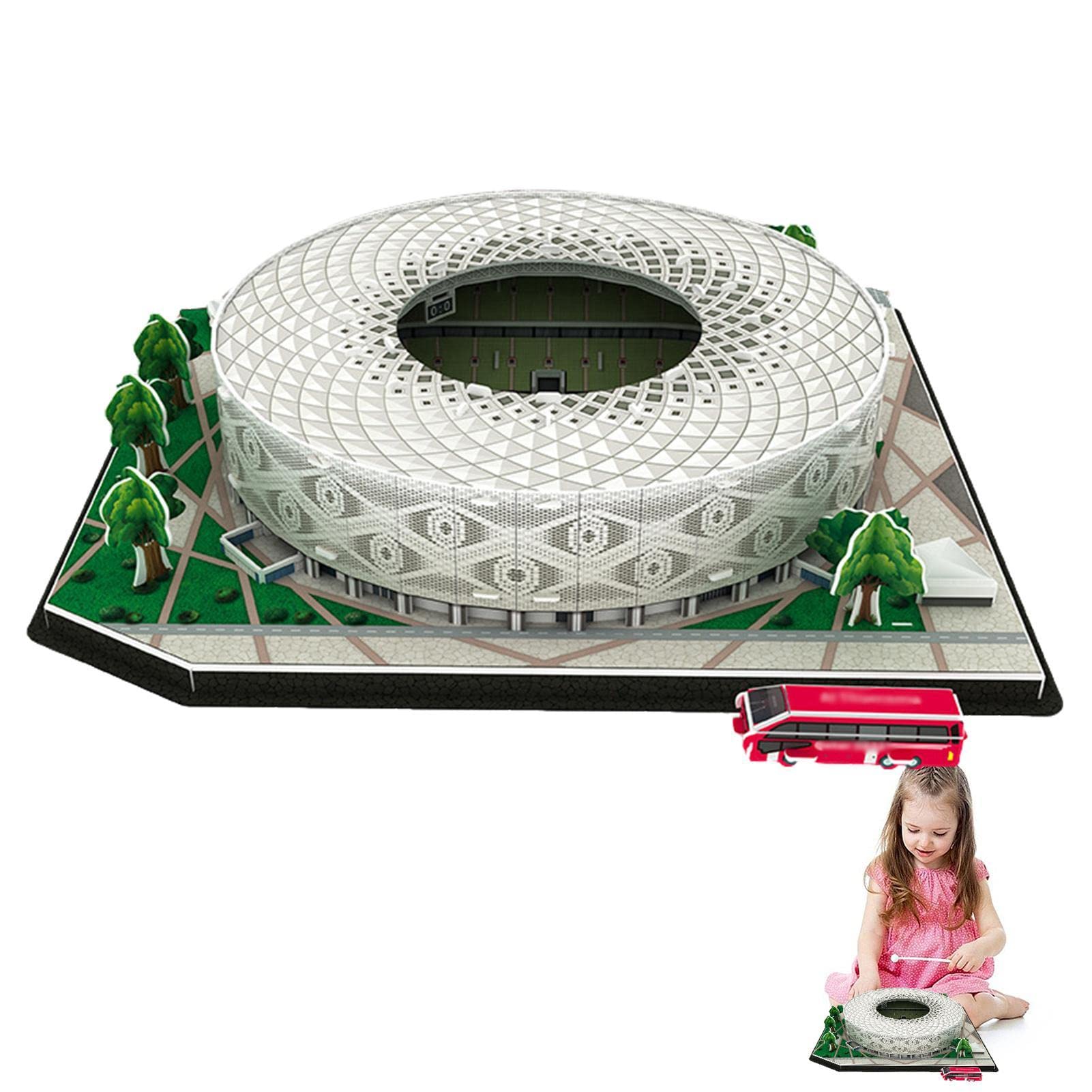 Qatar Stadium Puzzle - 3D DIY Qatar World Football Cup Football Stadium Building Model | Building Model Kit Souvenirs for Kids Gifts