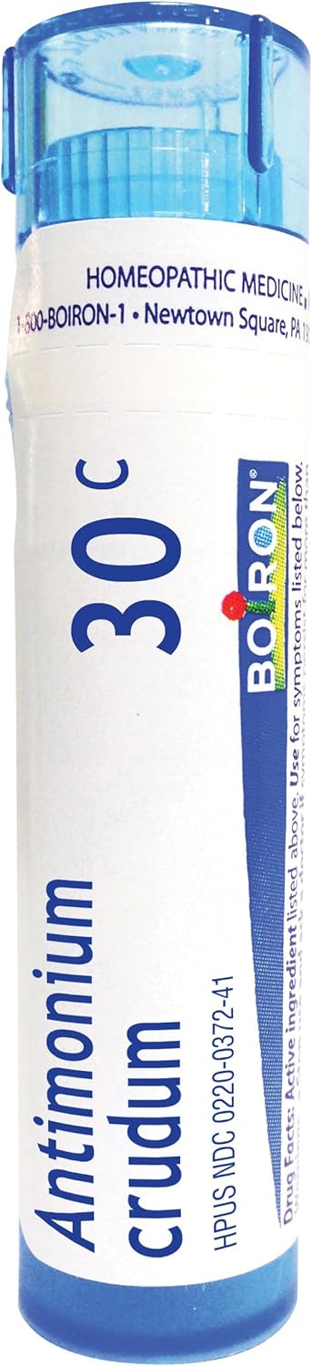 Boiron Antimonium Crudum 30C (Pack of 5) Homeopathic Medicine for Indigestion