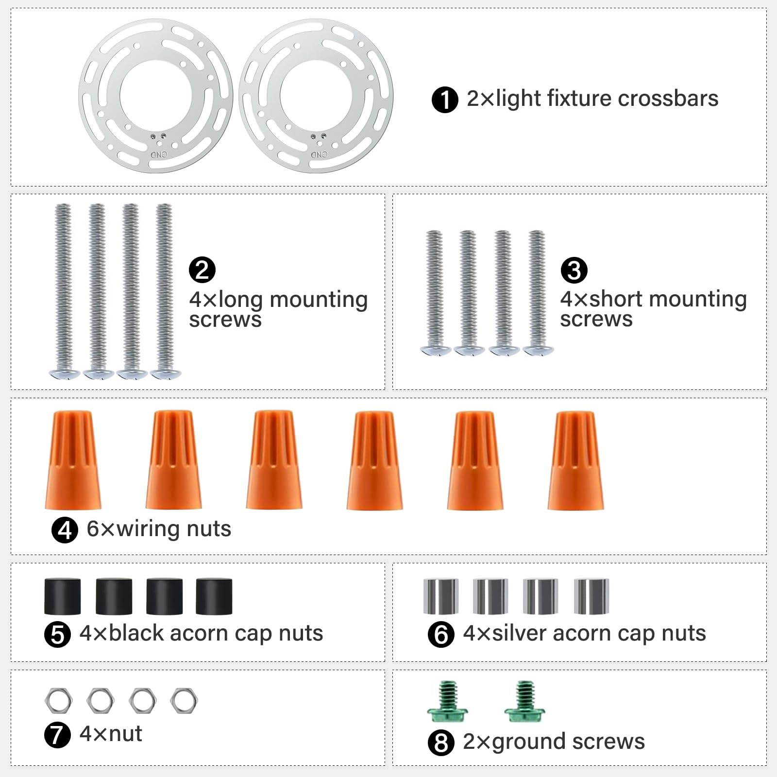 Pevfah 2 Pack Universal Light Fixtures Mounting Bracket, 4 Inches Round Mounting Plate Universal Crossbar Kit with Screws and Nuts for Light Fixtures Wall Ceiling Mount Kit