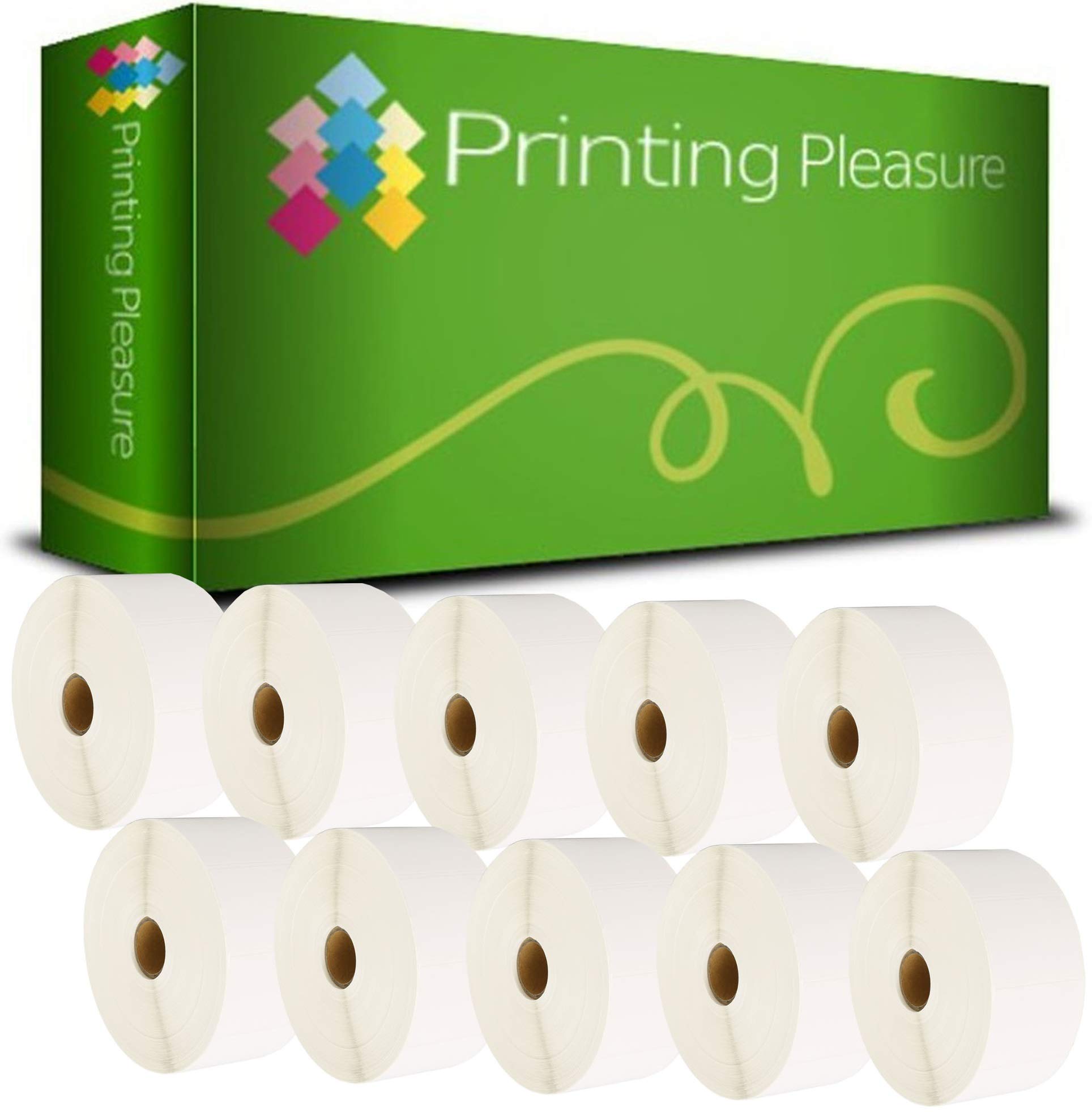 Printing Pleasure 10 x Zebra 52mm x 38mm Compatible Direct Thermal Labels for Zebra Type Printers | 1000 Labels per Roll — image 1
