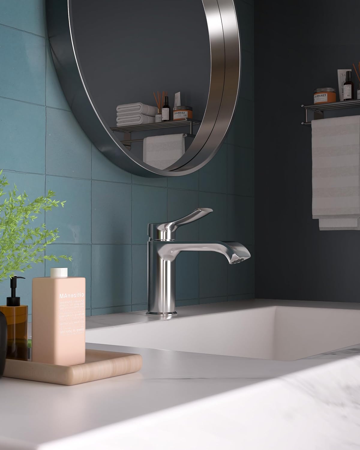 BELZ Chrome Bathroom Faucet 1 Hole, Modern Vanity Faucet for Bathroom Sink, Lead-Free Single Handle Basin Faucet with Pop-up Drain - Image 7