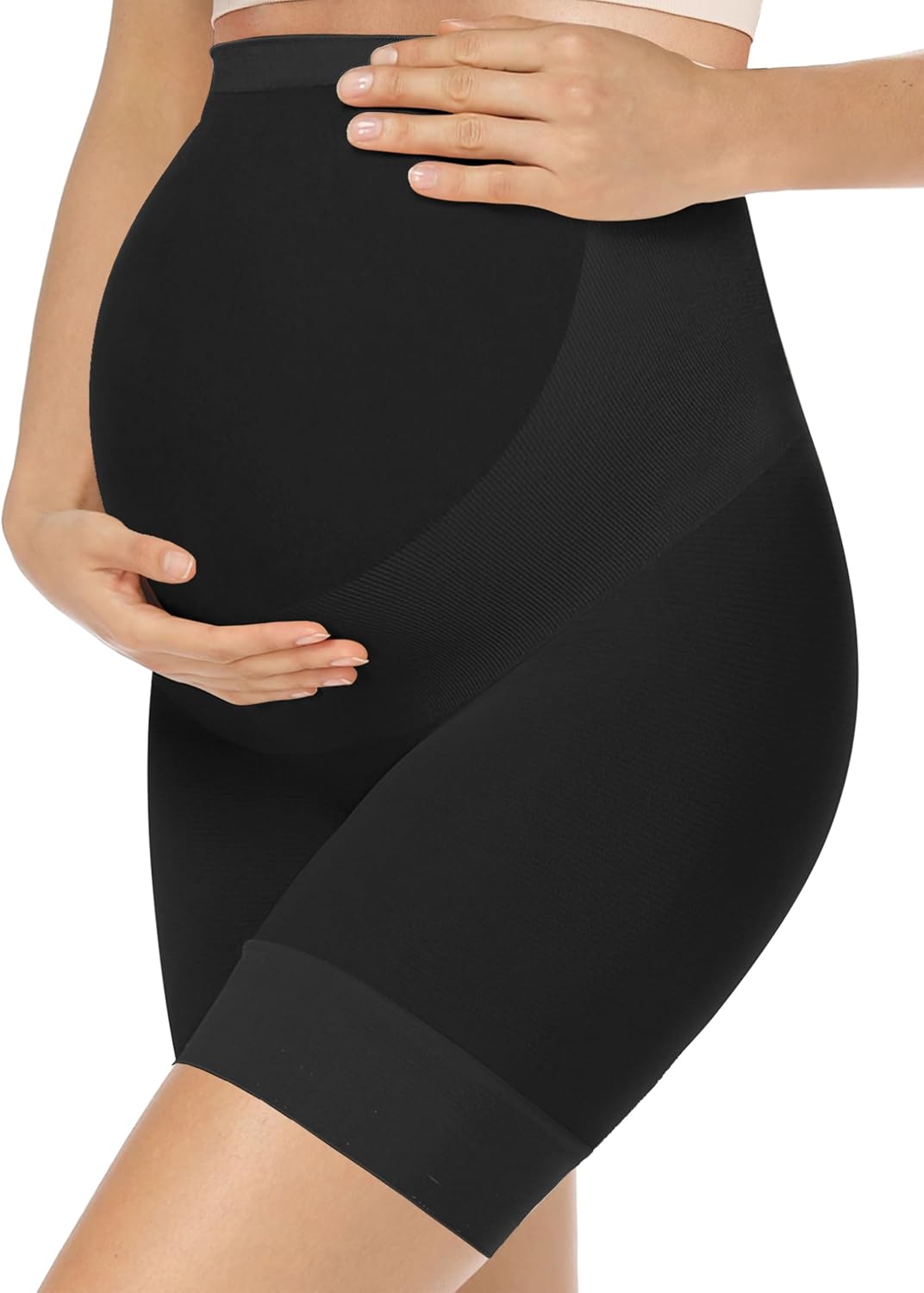 KIM S "Baby Shower Essential Seamless Maternity Shapewear, Mid-Thigh Pregnancy Underwear Anti-Chafing Belly Support