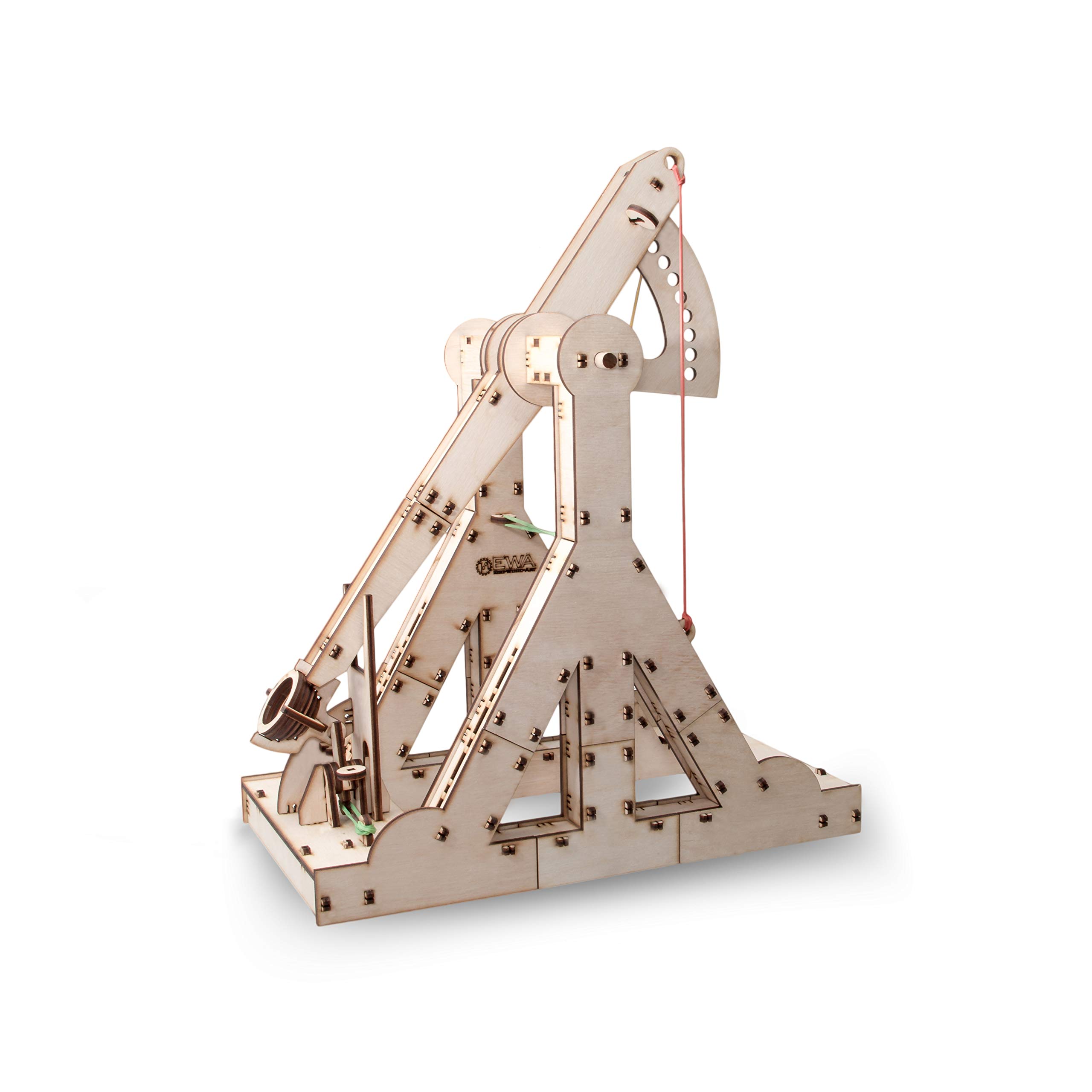 EWA Eco-Wood-Art - Catapulte médiévale - Puzzle 3D mécanique en Bois - Puzzle pour Adultes et Adolescents - Assemblage sans Colle - 94 pièces