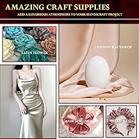 Vista 5 de Tela de satén rosa de 60 pulgadas por 2 yardas, telas Charmeuse sedosas sólidas para decoración de bodas, cubierta de mesa, vestido de bricolaje