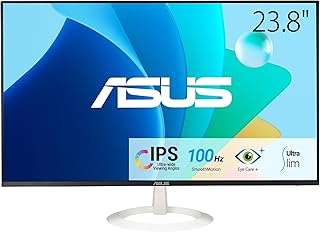 ASUS VZ24EHF-W Gaming Eye Care Monitor 24″ Inch (23.8) Full HD (1920×1080), IPS Frameless, 100 Hz, Adaptative-Sync, Respon…