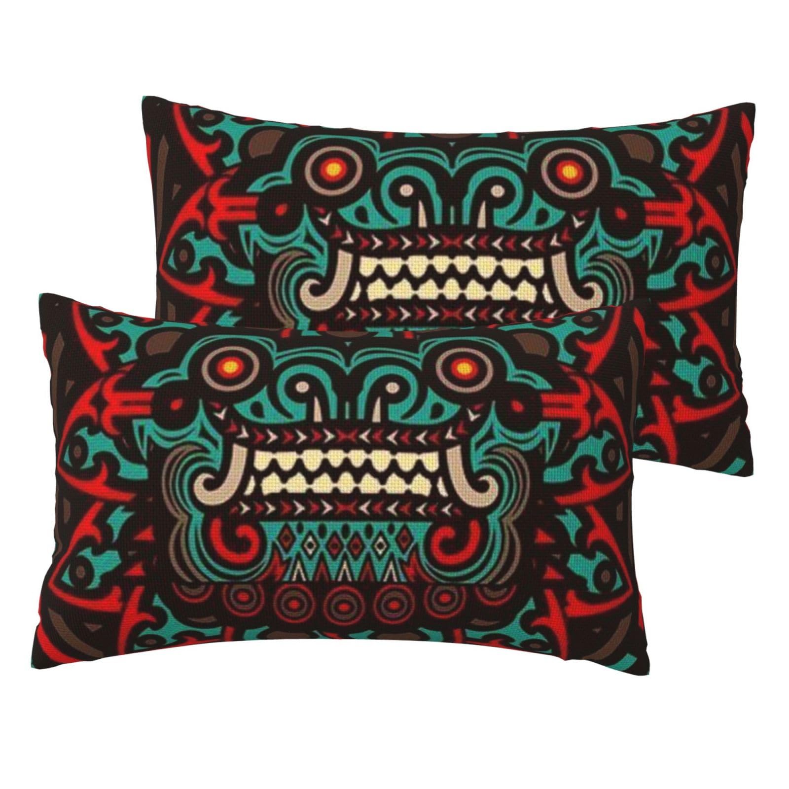 Housses de coussin de canapé résistantes lot de 2 motif dragon totem