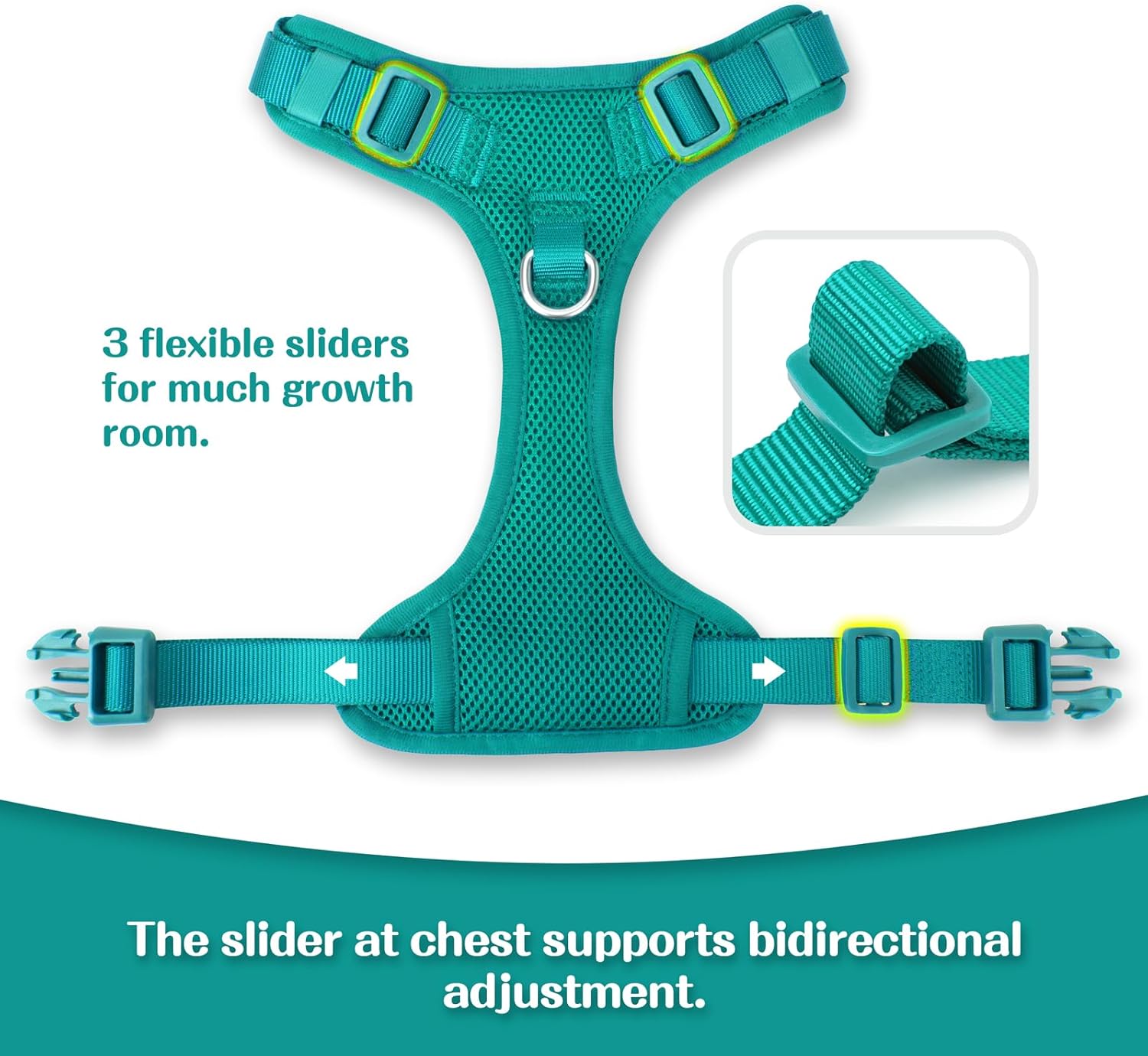 No Pull Dog Harness for Small Medium Large Dogs - Adjustable 2 Layer Mesh Dog Vest with Dual Clip, Escape Proof, Quick Release, Lightweight Breathable Mesh for Walking Hiking (MARRS Green,XL)