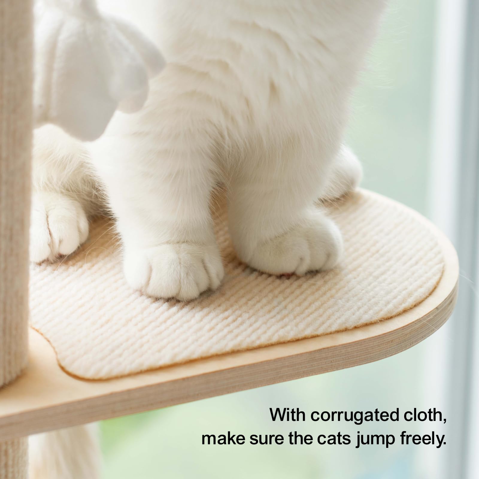 Cat Window Perch Hammock Bed with Scratching Post and Climbing Steps,Wooden Cat Perch Window for Indoor Cats and Kittens