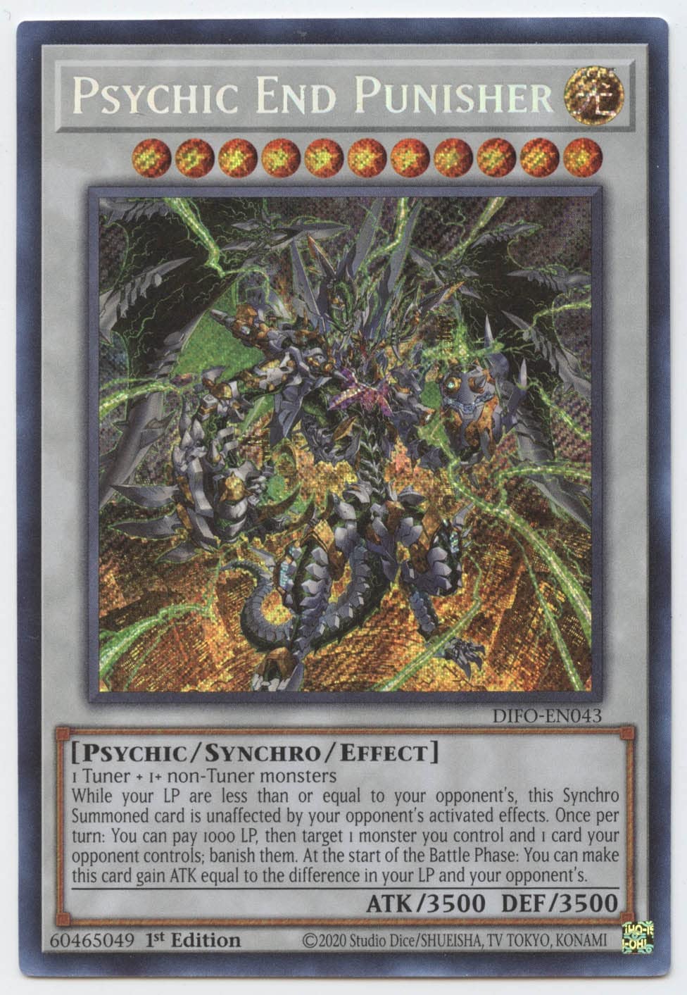 Amazon.com: Psychic End Punisher - DIFO-EN043 - Secret Rare