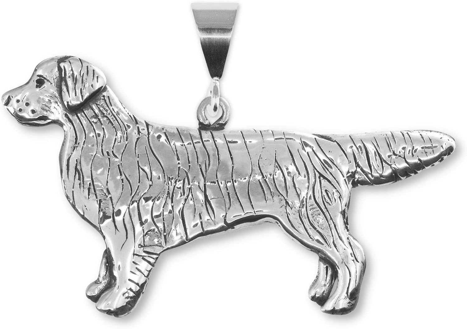 Sterling Silver Golden Retriever Large Full Body Pendant