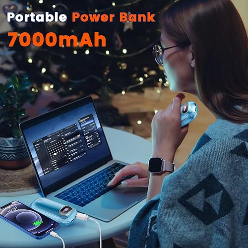 Miniatura 2 de Calentadores de manos recargables, calentador de manos eléctrico de 14000 mAh, paquete de 2 unidades de calefacción de doble cara, 17 horas de calor