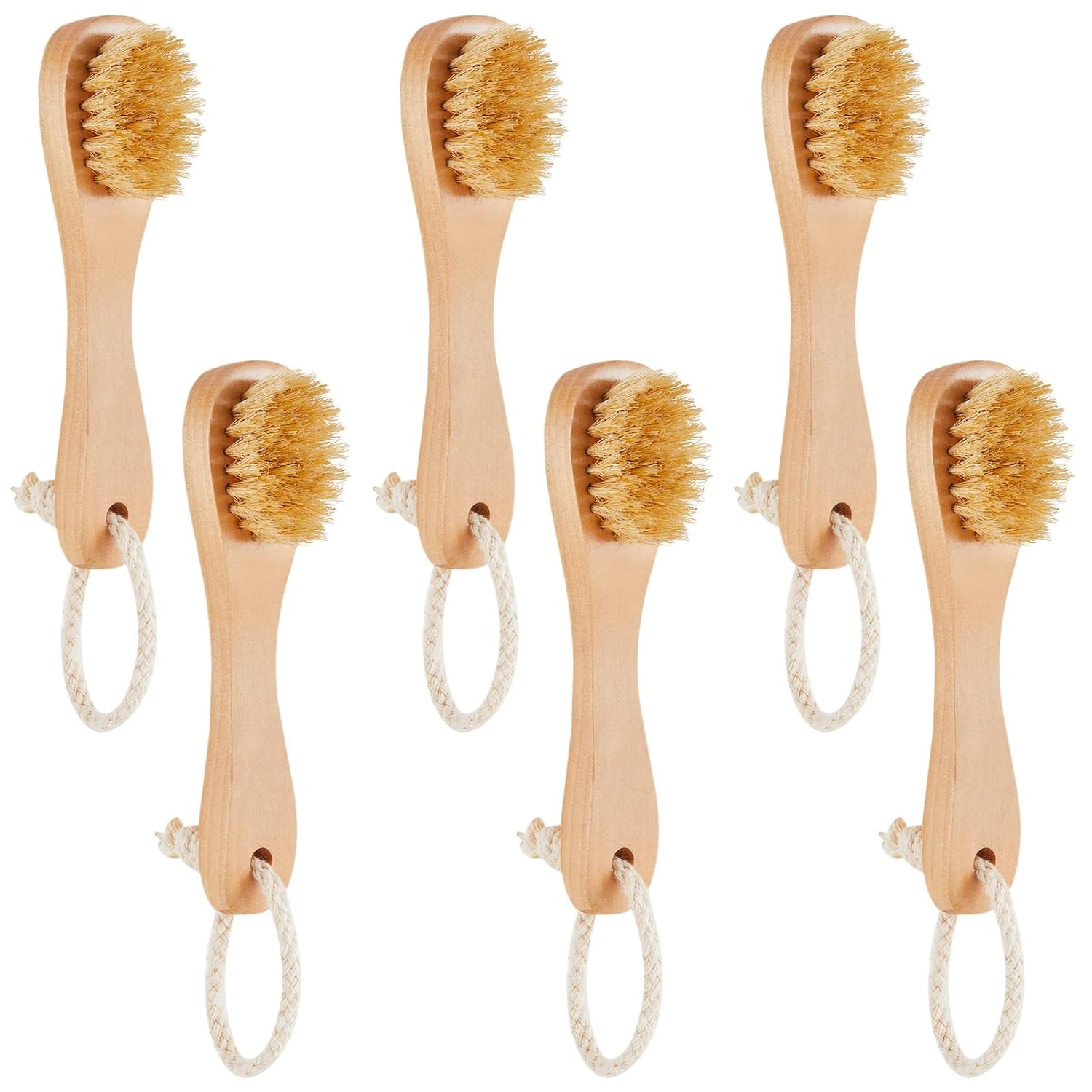 6 Pcs Natural Bristles Wooden Face Cleaning Brush Face Exfoliator Brush Dry Brush for Face Care Face Scrubber Exfoliator Wood Handle Facial Cleanser Face Exfoliator Tool to Unclog Pore 6 Pcs Natural Bristles Wooden Face Cleaning Brush Face Exfoliator Brush Dry Brush for Face Care Face Scrubber Exfoliator Wood Handle Facial Cleanser Face Exfoliator Tool to Unclog Pore