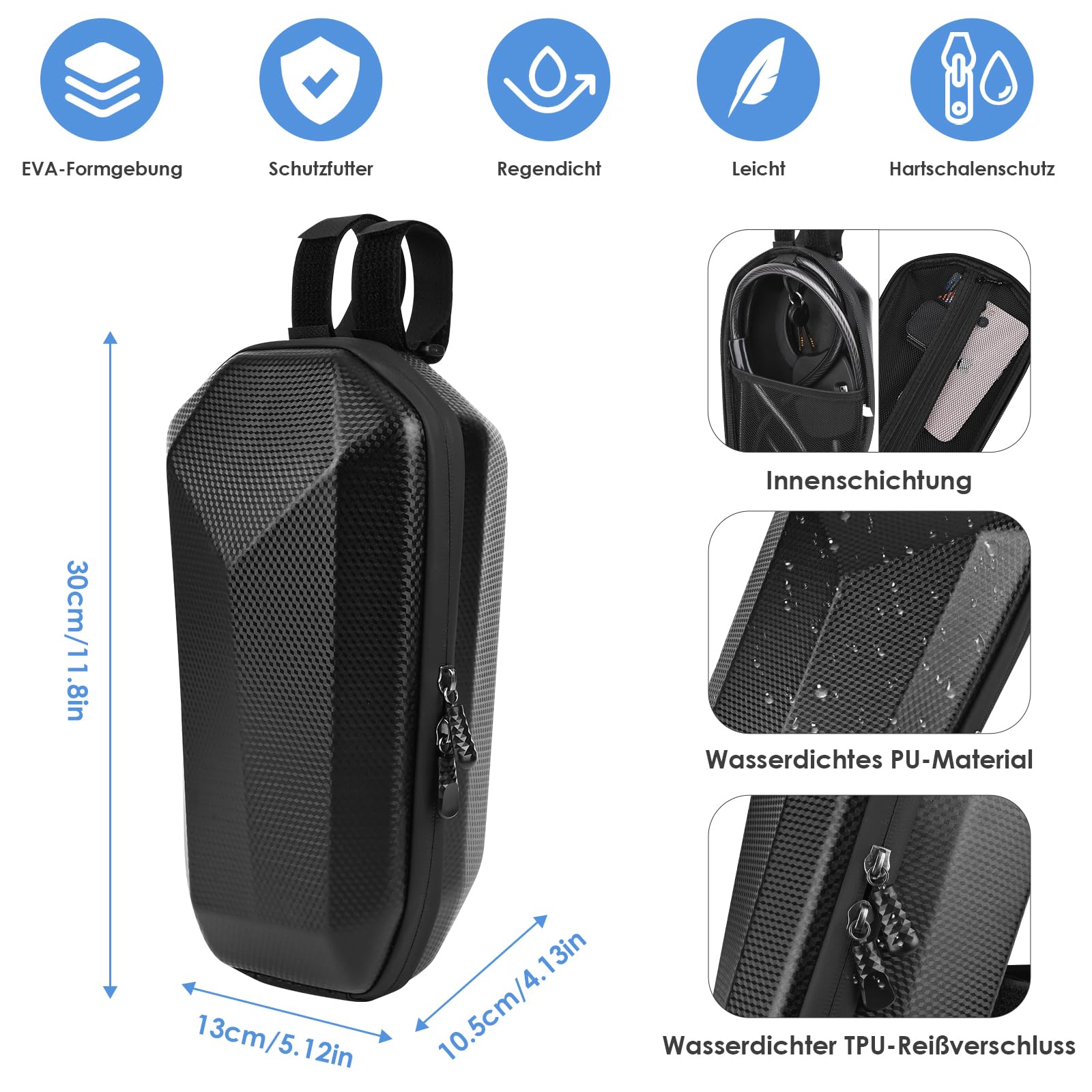 GuKKK Candado Patinete Electrico con 4 códigos,Cadena Antirrobo de 164 cm con 4L Bolsa Impermeable,Cerradura de Esposas con llave, Catena Bbicicletta Antifurto,Ideal para Scooters