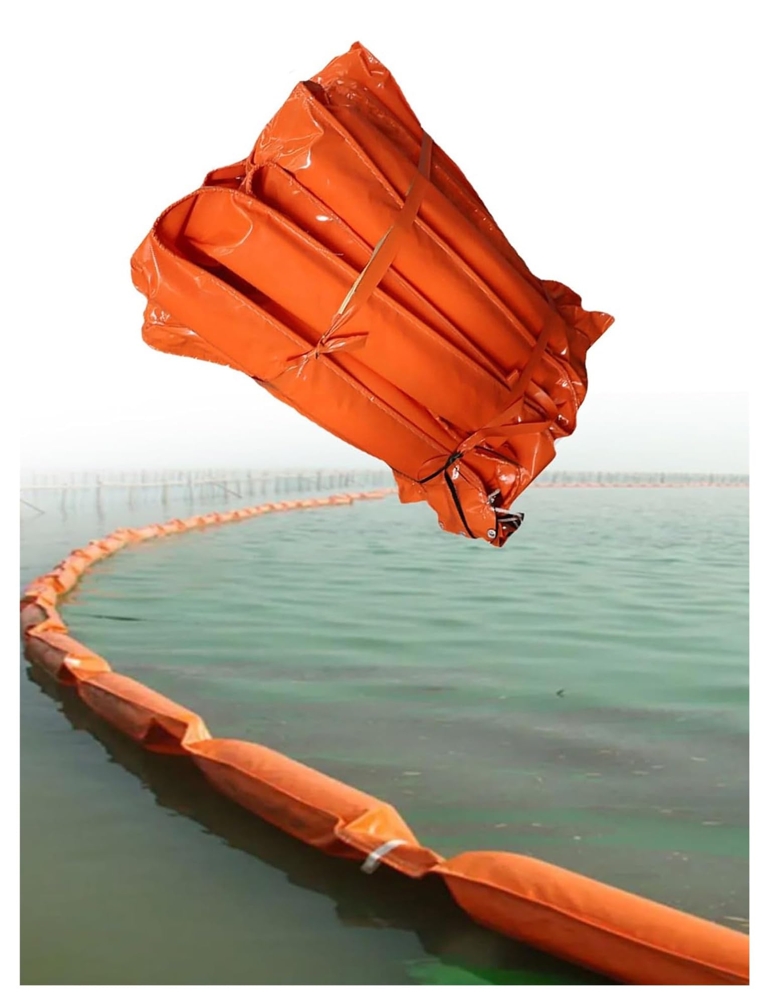 Boom flotante de contención de aceite de PVC, barrera de emergencia resistente y reutilizable para el control de la contaminación del agua en ríos y lagos