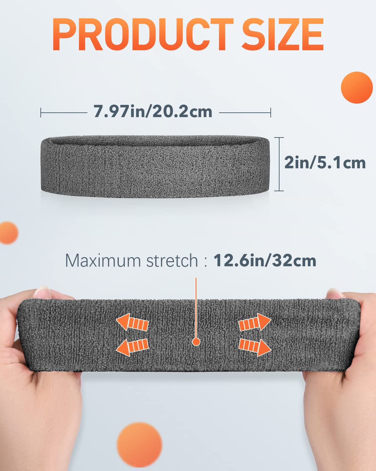 Schweißband Stirnband/Wristband perfekt für Basketball, Laufen, Fußball, tennis- 6/3 Frottee Schweißband passt, um die Damen und Herren, A-3PC-Gray