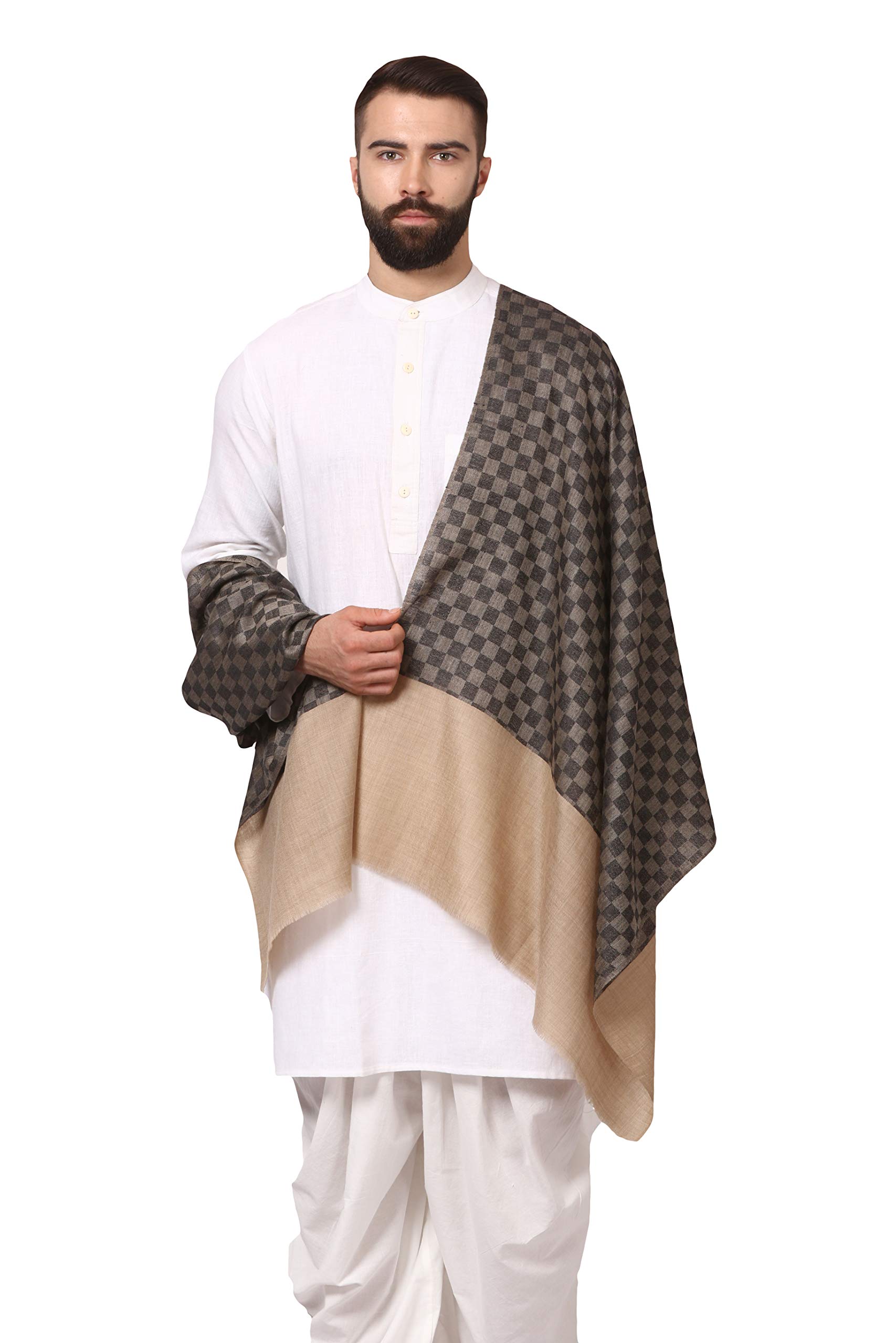 Pashtush Men's Fine Wool Luxury Blended Muffler, Light Weight, Soft and Warm. 1