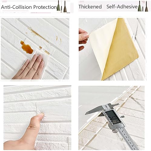 Miniatura 4 de Paneles de pared 3D para decoración de interiores, papel tapiz texturizado autoadhesivo, paneles de espuma elástica, paneles a prueba de sonido para