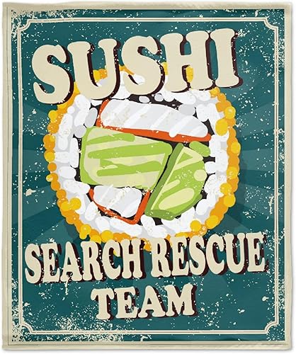 Vista 18 de Manta de sushi para regalo, manta de franela ultra suave y acogedora, manta de forro polar ligera y mullida, manta de felpa cálida para sofá, cama